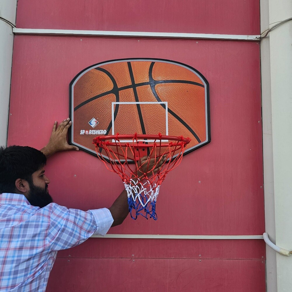 Hanging basketball backboard - 3