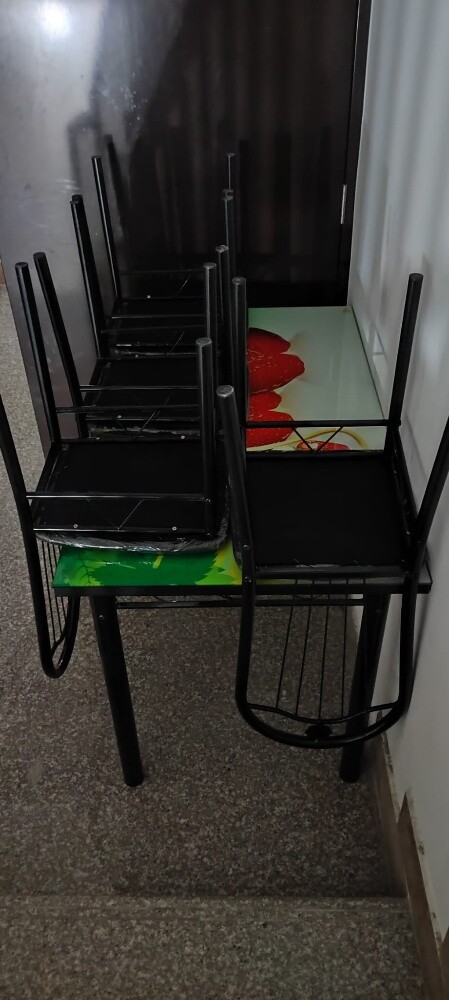 1 miror table and 4 chair - 1