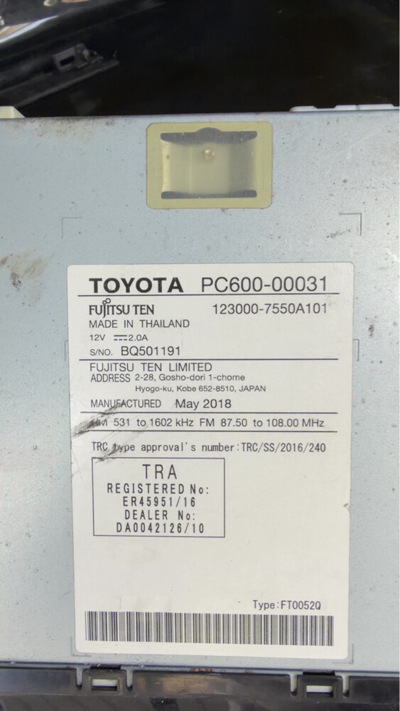 Toyota original media player - 2