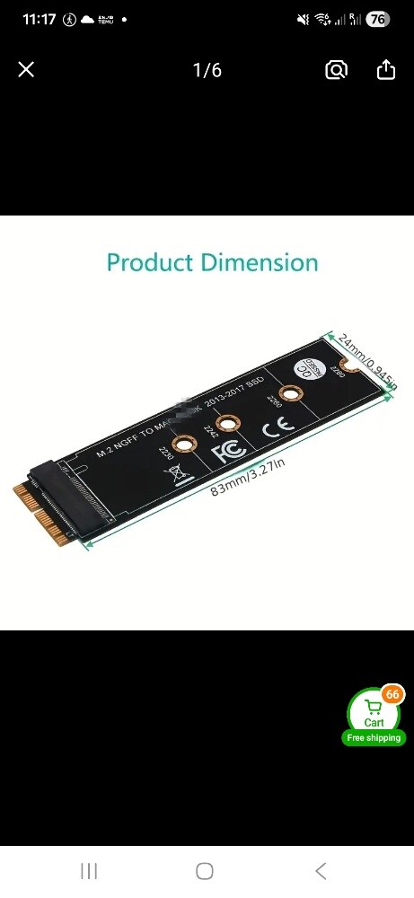M.2 Pcie NVMe SSD adaptor for MacBo - 5