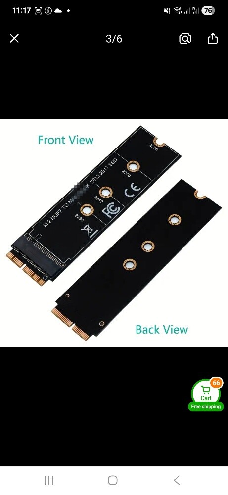 M.2 Pcie NVMe SSD adaptor for MacBo - 4