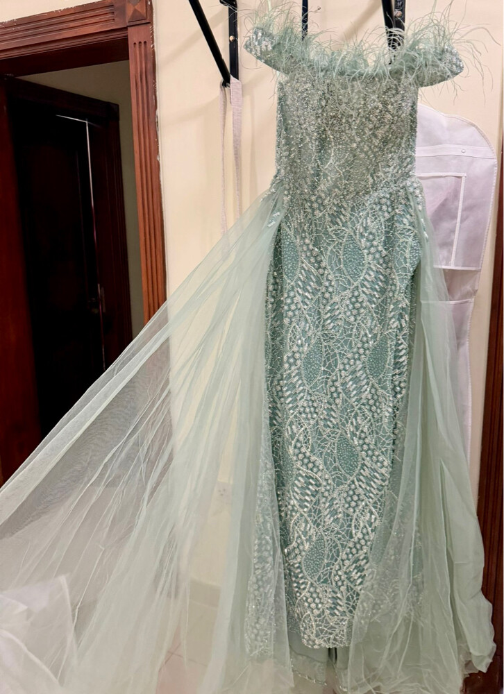 Elegant and Fancy Turquoise dress - 1