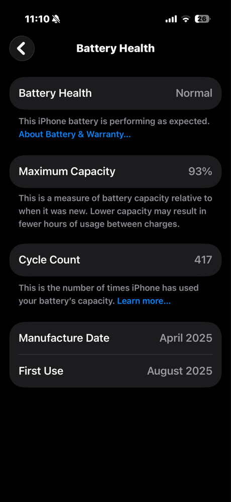 iPhone 16 pro used battery 93 - 1