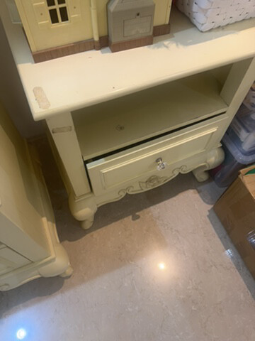 queen bed frame and side table - 8