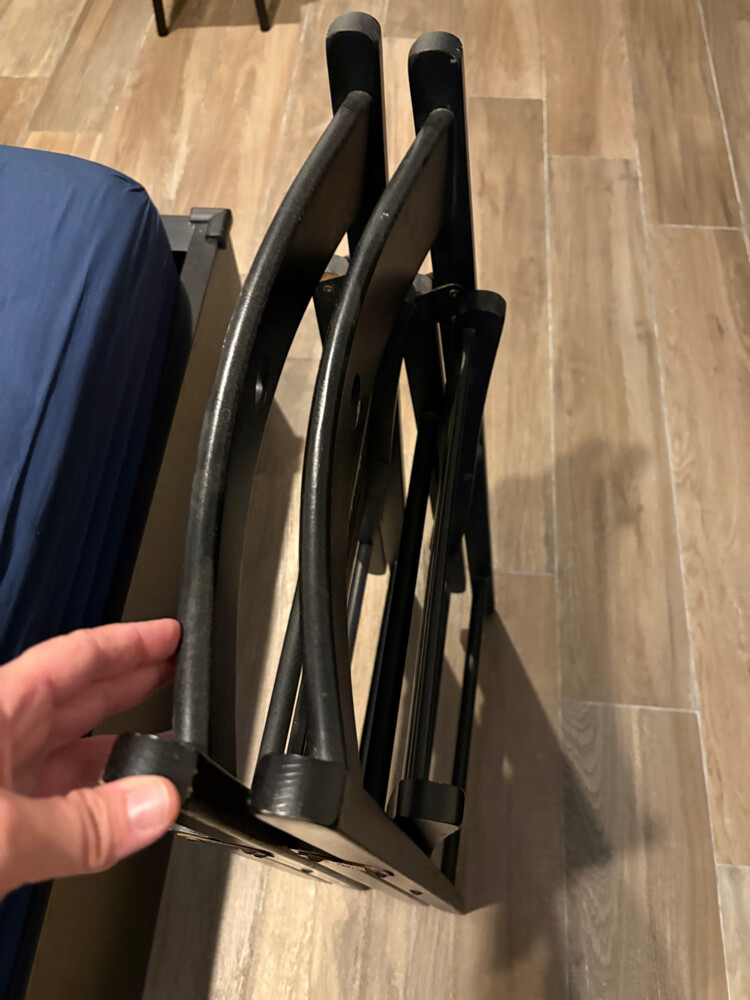 Two Foldable Wooden Chairs - 1