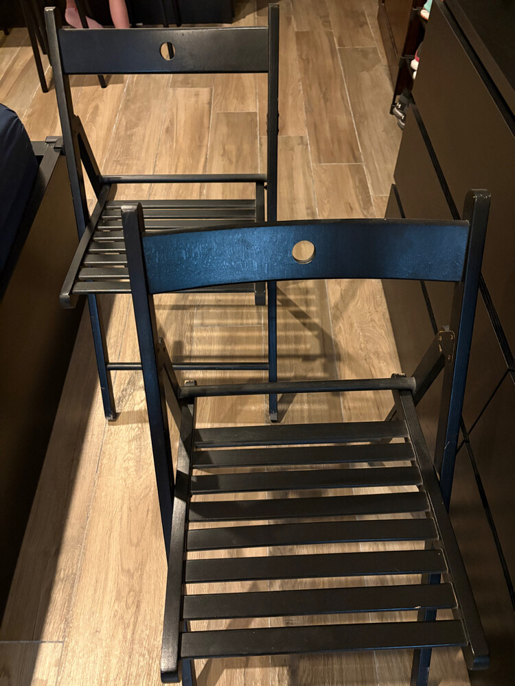 Two Foldable Wooden Chairs - 5