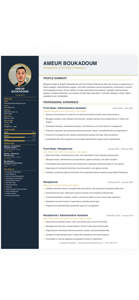 receptionist/ Administrative - 1