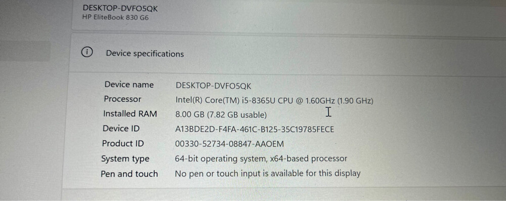 hp.i5. 8th generation  - 2
