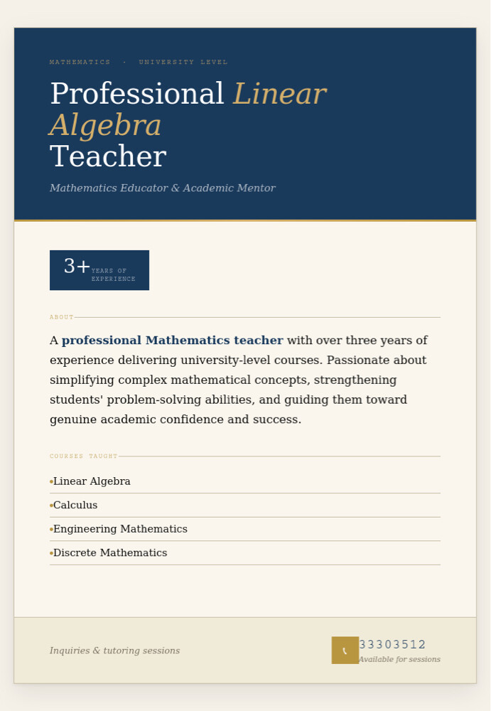 Linear Algebra Teacher - 1