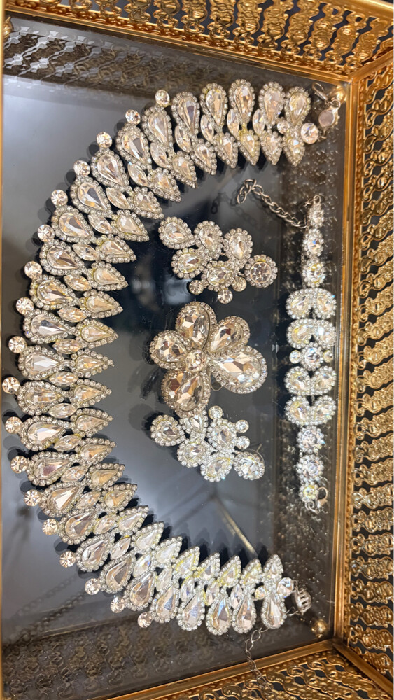 Zircon Set for bride with a crown - 1