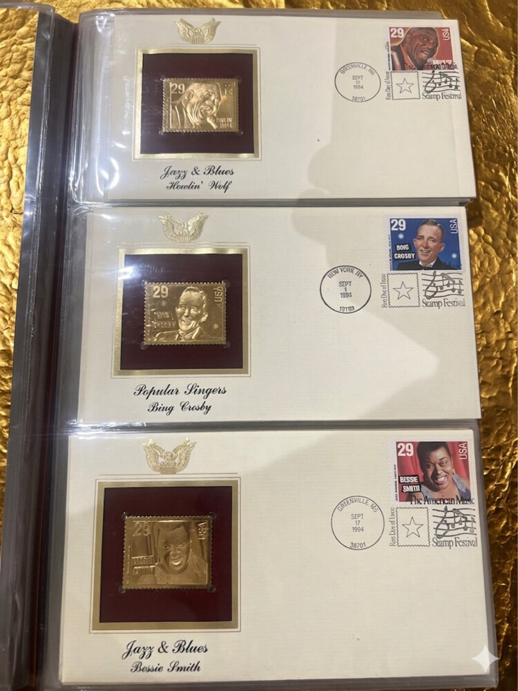 22 kt Gold Stamps Album USA - 4