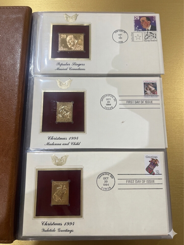 22 kt Gold Stamps Album USA - 8
