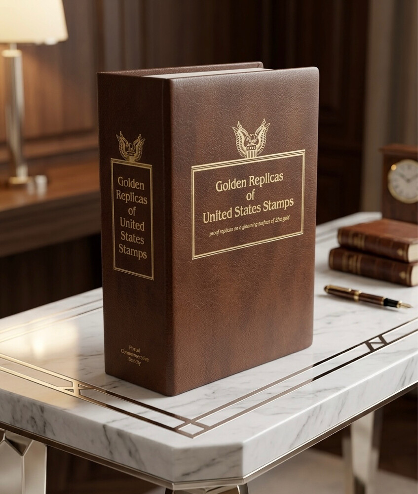 22 kt Gold Stamps Album USA - 1