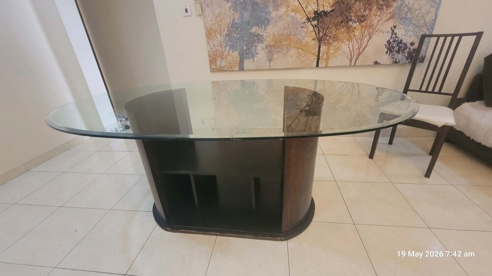 oval glass dining table - 2