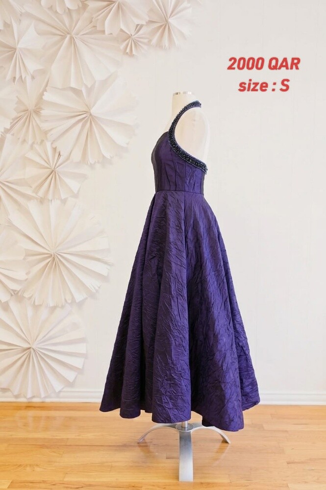 Elegant Purple Evening Dress - 3