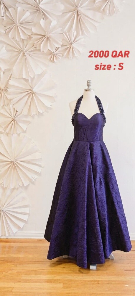 Elegant Purple Evening Dress - 1