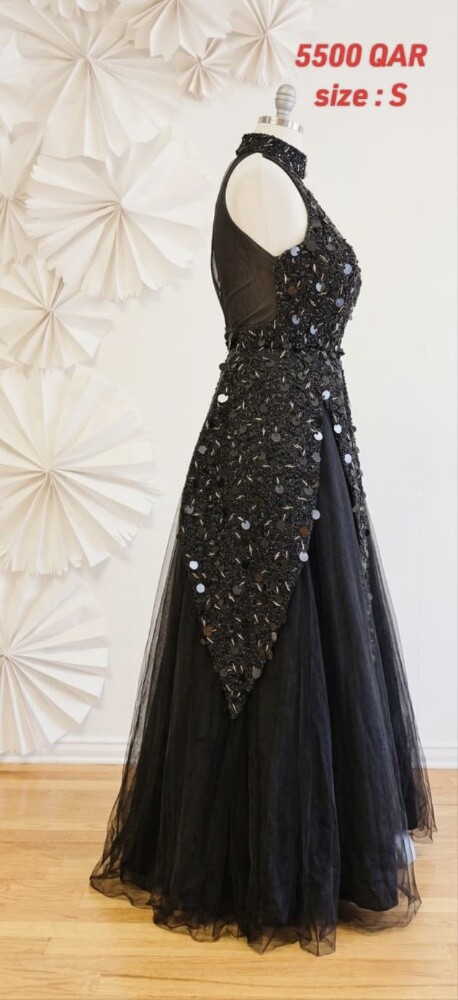 Elegant Black Evening Dress - 2
