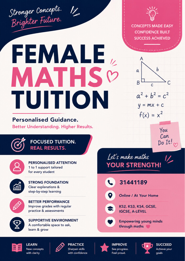 Female Maths Tuition  - 1