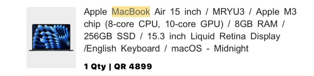 MacBook Air 15” M3, 8GB/256GB - 2