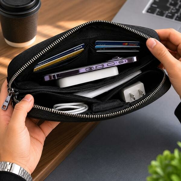 Alpha Fingerprint Lock Clutch Bag - 2
