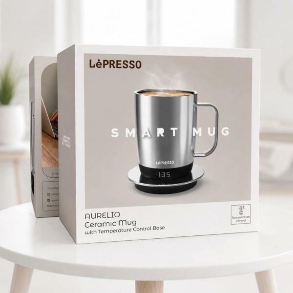 Lepresso Aurelio Ceramic Mug Silver - 4