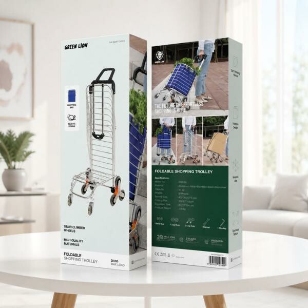 Foldable Shopping Trolley Silver - 3