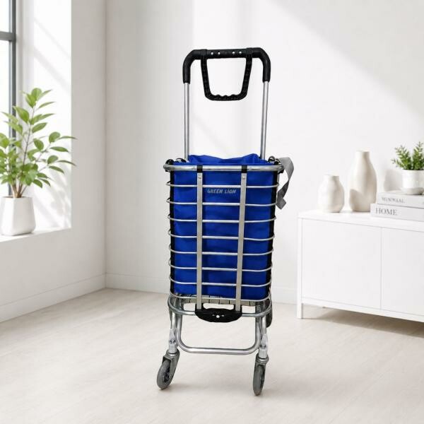 Foldable Shopping Trolley Silver - 1