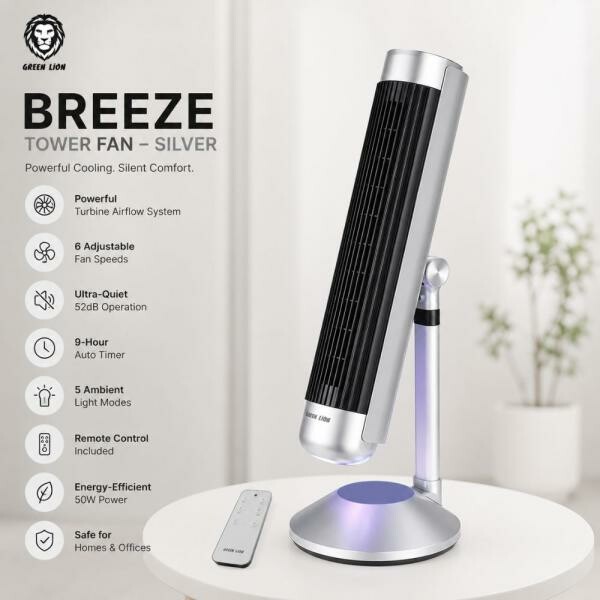 Green Lion Breeze Tower Fan 50W - 3
