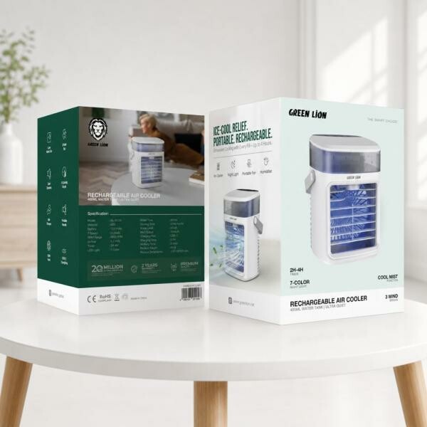 Rechargeable Air Cooler Fan - White - 4