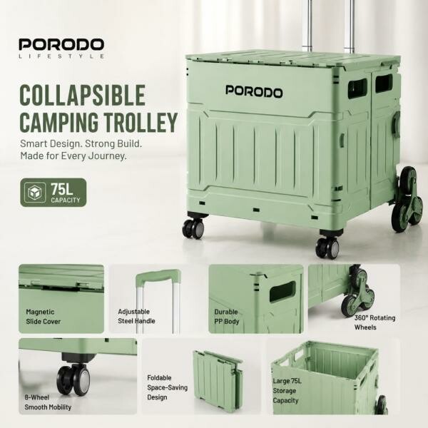 Porodo 75L Foldable Camping Trolley - 3