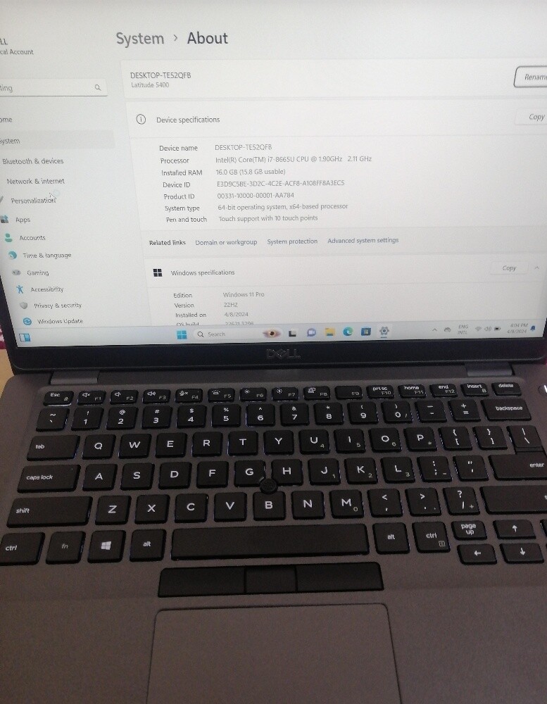 Dell latitude E-5400 intel Corei7- - 6