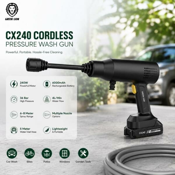 Cordless High Pressure Car Wash Gun - 3
