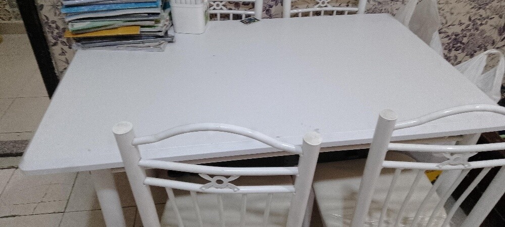 white dining table 4 chairs - 2