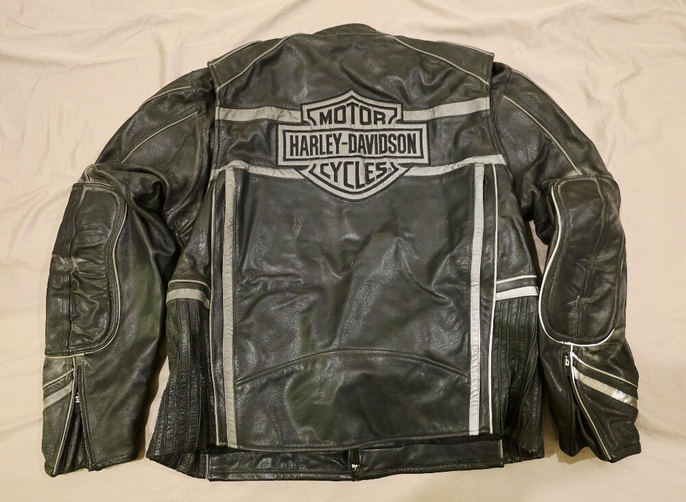 Harley Leather Jacket and helmets - 1