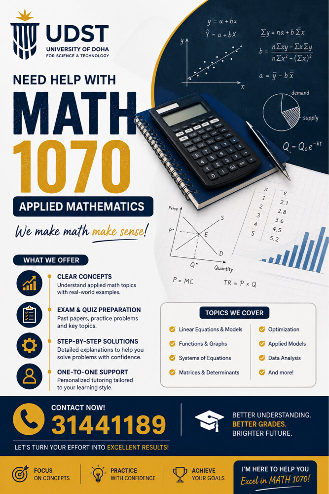 MATH 1070 - Female Maths Tutor - 1