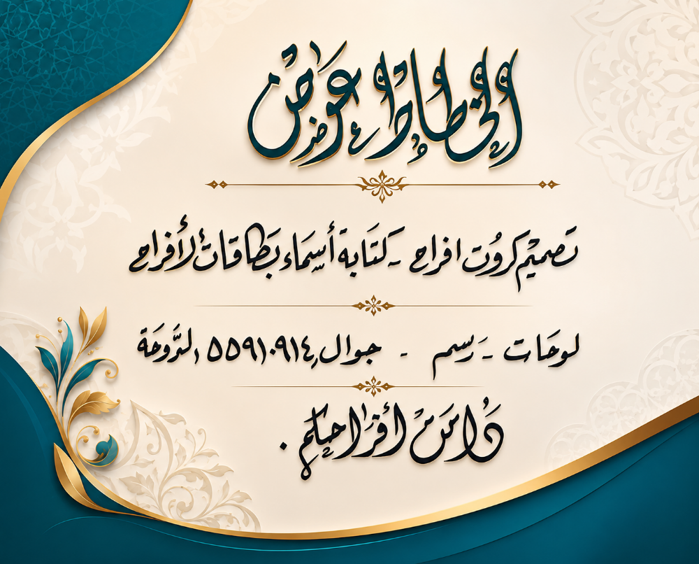 خطاط يدوي كروت أفراح - 2