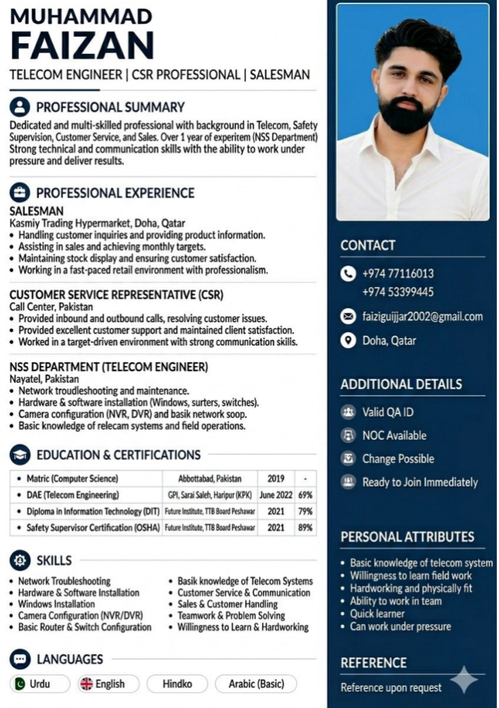 customer service &sale executive - 1