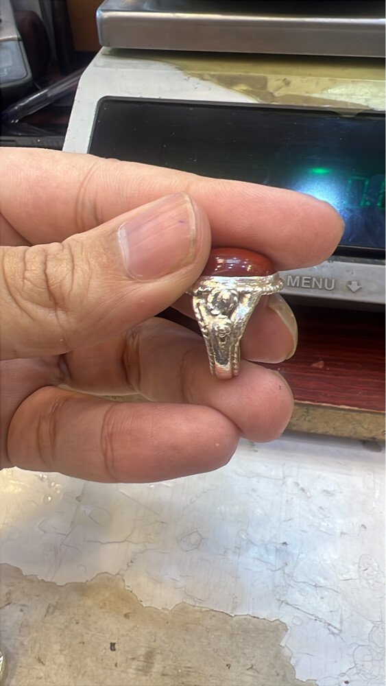 aqeeq ring silverr - 18
