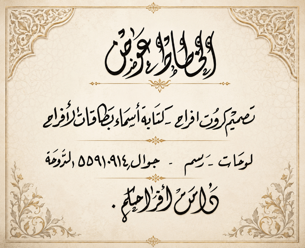خطاط يدوي كروت أفراح - 3
