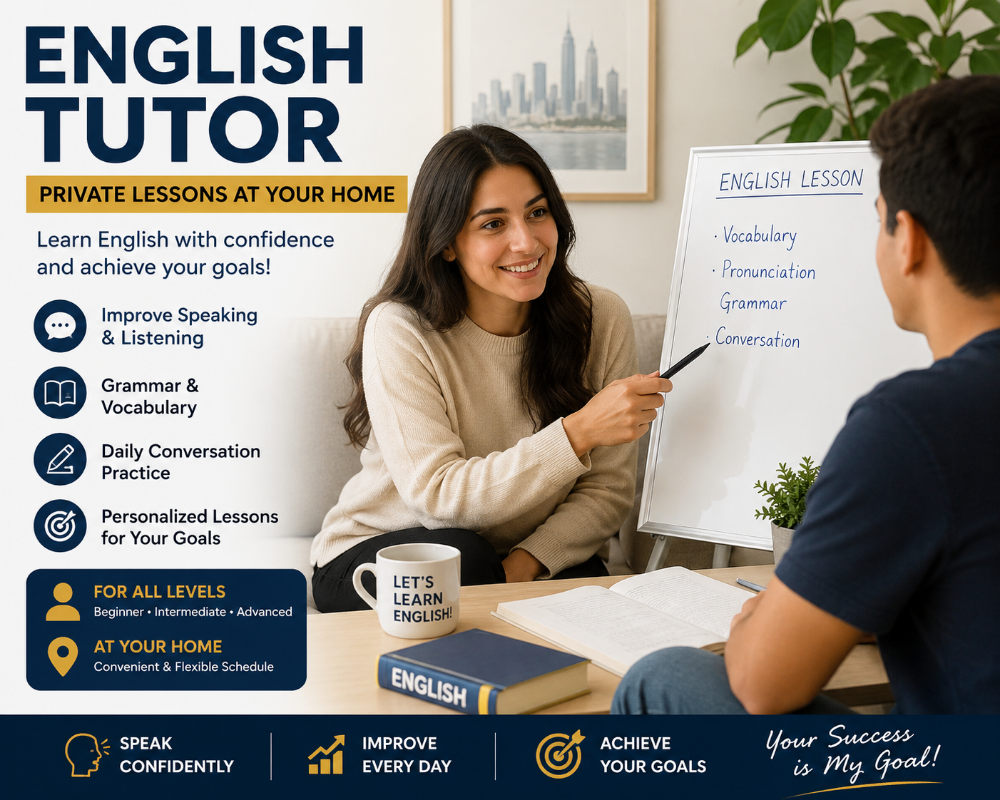 English Tutor – Private Home Lesson - 1