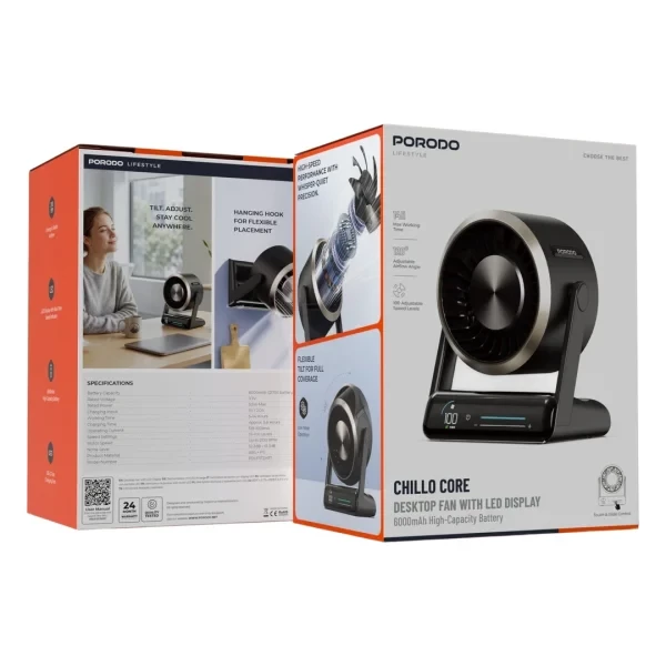 Porodo Lifestyle Fan with LED - 3