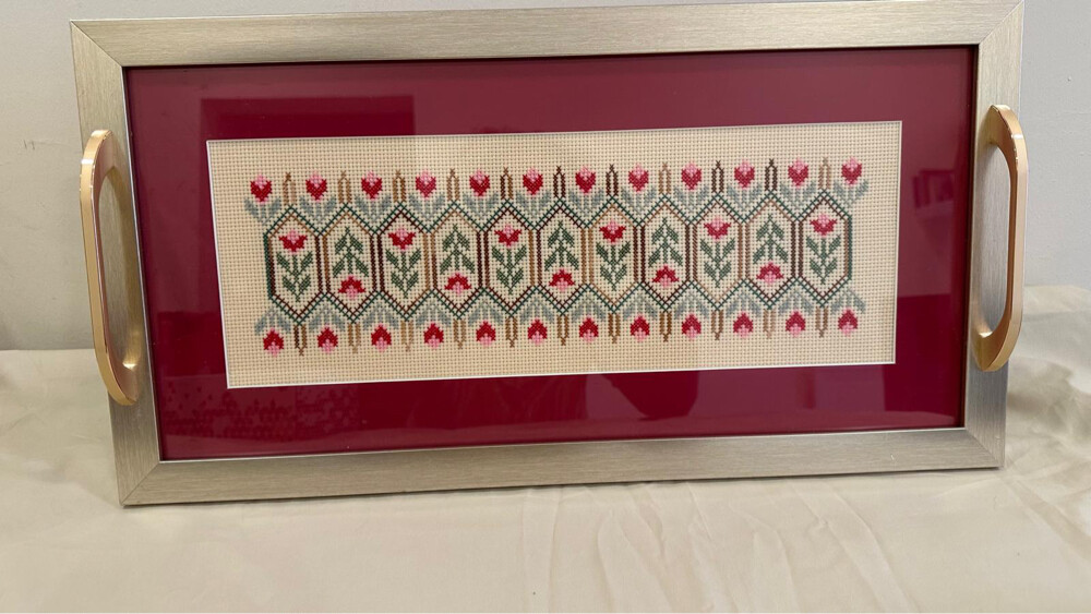 hand embroidered trays  - 2