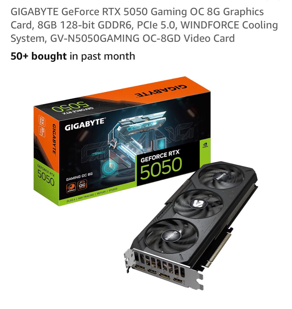RTX 5050,  8 GB - 2
