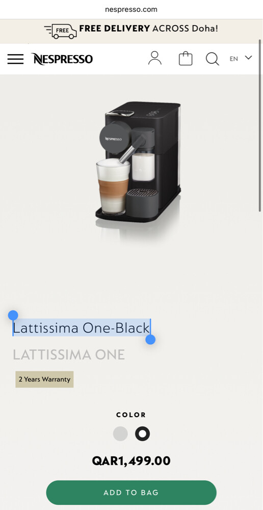 Lattissima One-Black Nesspreso - 5