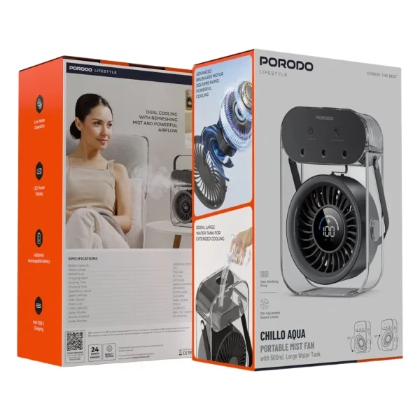 Porodo Lifestyle Portable Mist Fan - 3