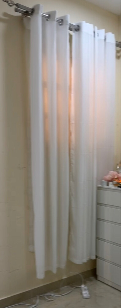 3 plain white curtains  - 2