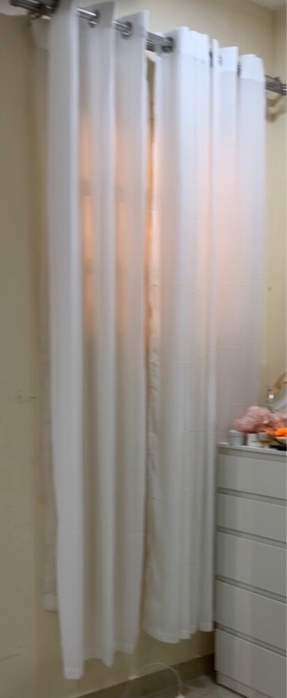 3 plain white curtains  - 1