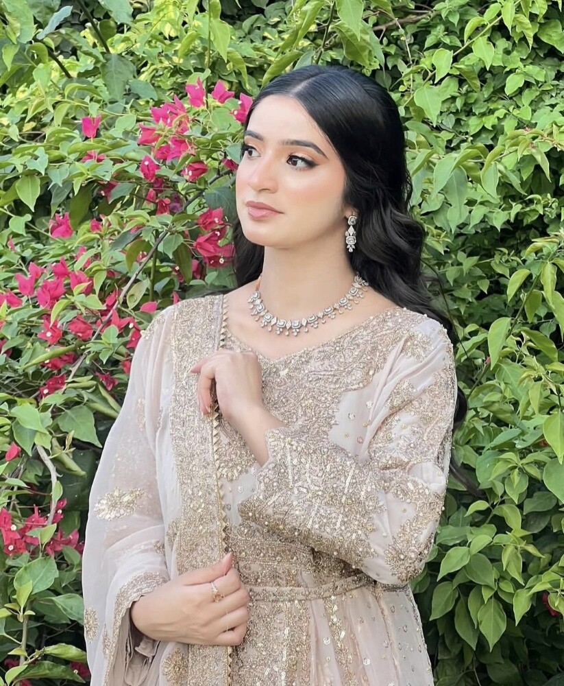 Pakistani White Gold Wedding Dress - 2