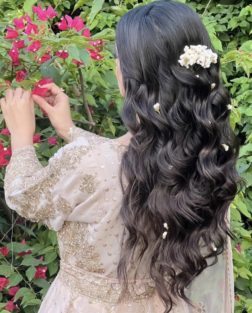 Pakistani White Gold Wedding Dress - 6