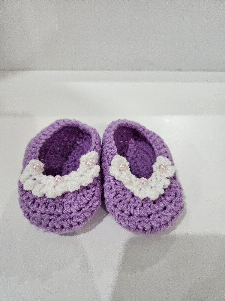 Handmade crochet baby booties - 5